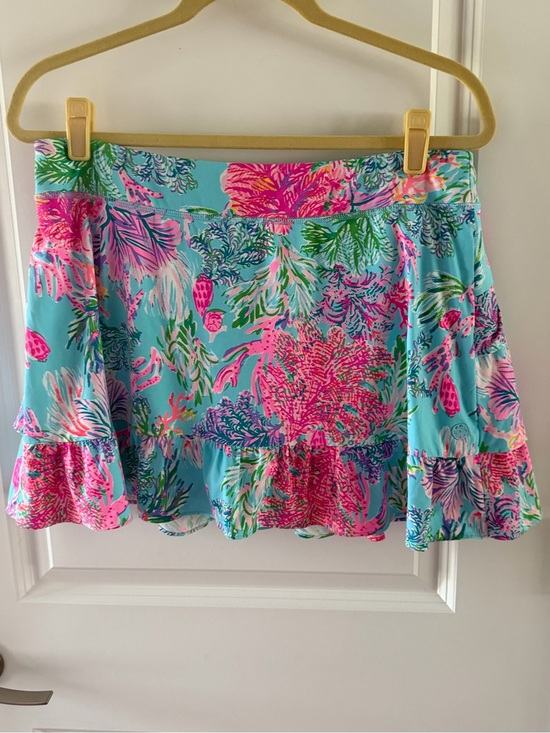 Lilly Pulitzer Pants - Lilly Pulitzer Turquoise Pink Green Floral Ruffle Skort